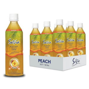 Savia ALOE 16.9oz x 1 – Aloe Vera Drink Peach 12/